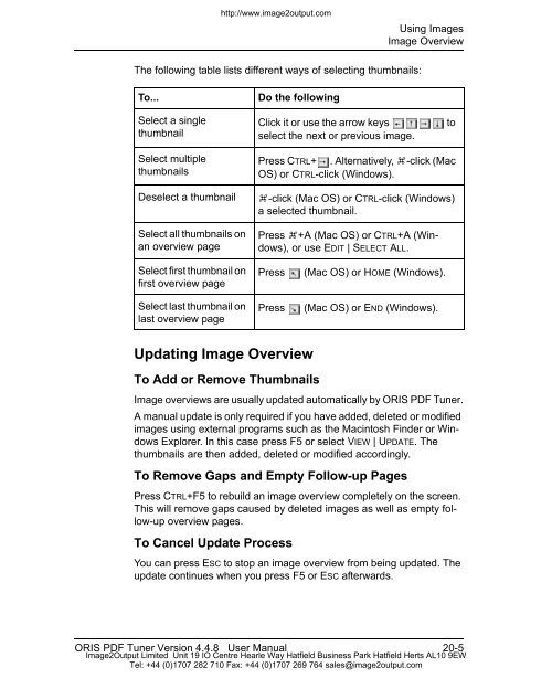 ORIS PDF Tuner Version 4.4.8 User Manual - image2output - Support