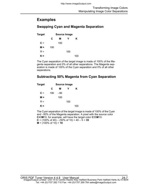 ORIS PDF Tuner Version 4.4.8 User Manual - image2output - Support