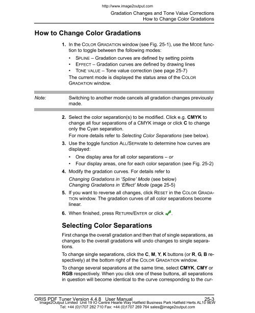 ORIS PDF Tuner Version 4.4.8 User Manual - image2output - Support