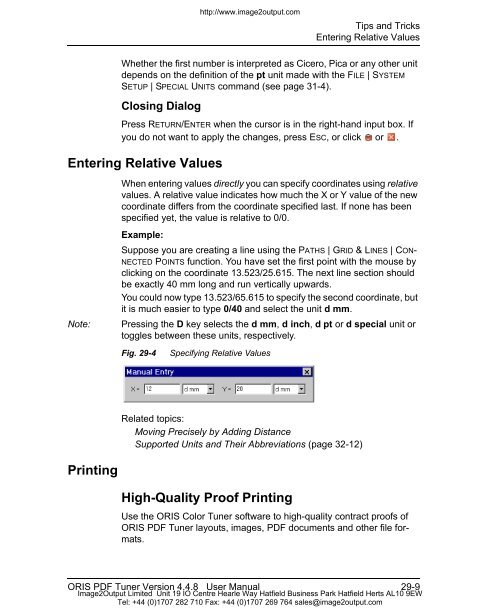 ORIS PDF Tuner Version 4.4.8 User Manual - image2output - Support