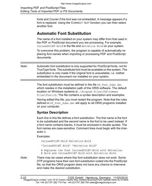 ORIS PDF Tuner Version 4.4.8 User Manual - image2output - Support