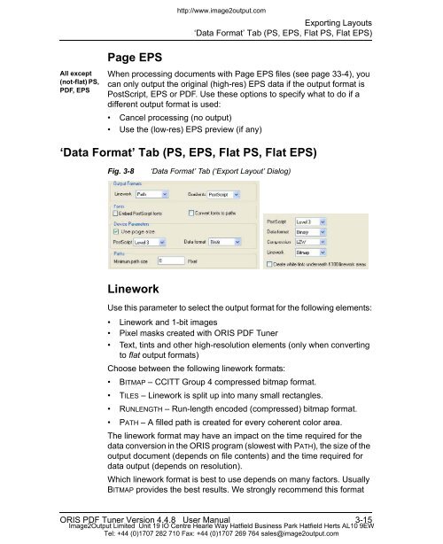 ORIS PDF Tuner Version 4.4.8 User Manual - image2output - Support