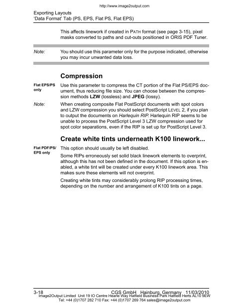 ORIS PDF Tuner Version 4.4.8 User Manual - image2output - Support