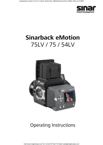 Sinarback eMotion Manual - image2output - Support