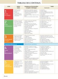 TABLEAU DES CONTENUS - Hachette