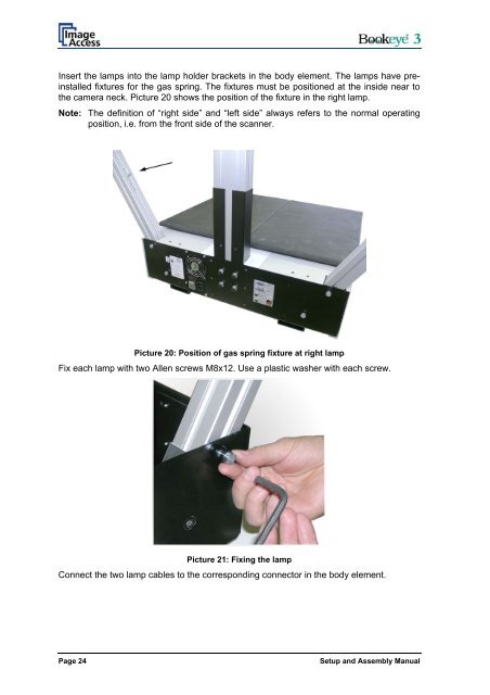 Setup and Assembling Bookeye 3 - Image Access Inc.