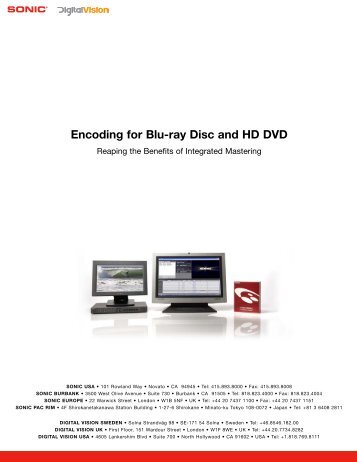 Encoding for HD DVD and Blu-ray Disc - Image Systems