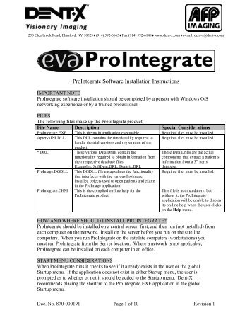 ProIntegrate Software Installation Instructions