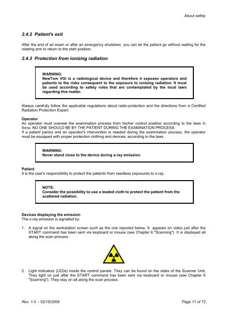 NewTom VG User Manual rev 4.0 - Image Works