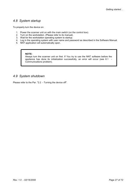 NewTom VG User Manual rev 4.0 - Image Works