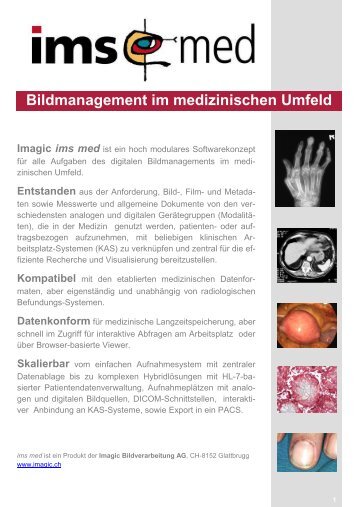 ims med Produktdokumentation (PDF) - Imagic Bildverarbeitung AG