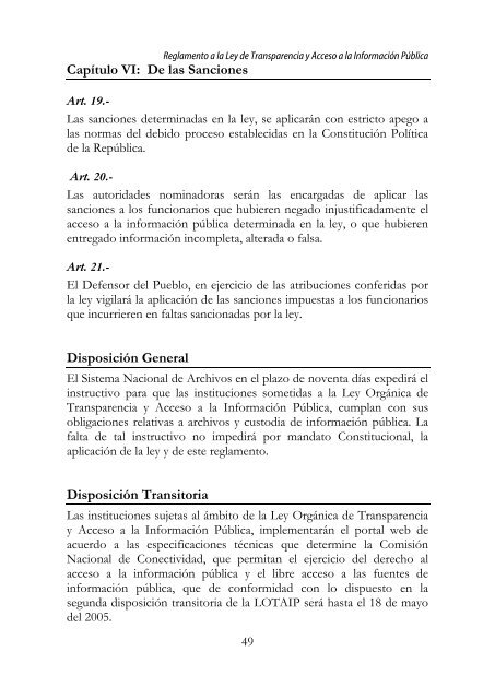 Acceso a la InformaciÃ³n PÃºblica en Ecuador, 2005 - Imaginar