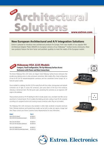 Architectural Solutions - Extron Electronics