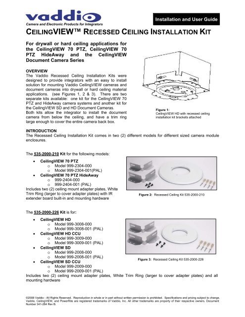 CEILINGVIEWâ¢ RECESSED CEILING INSTALLATION KIT - imaginArt