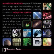 wavefrontanalysis • space & defensebioimaging ... - Imagine Optic