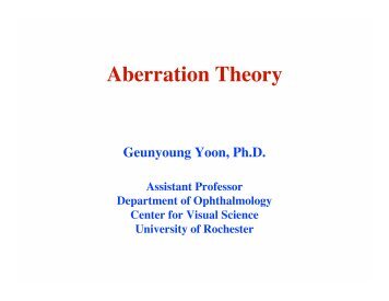 Aberration Theory - Imagine Optic