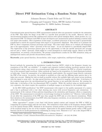 Direct PSF estimation using a random noise target [7537-10]