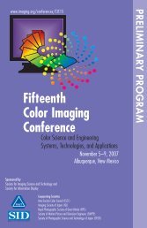 Preliminary Program - Society for Imaging Science and Technology