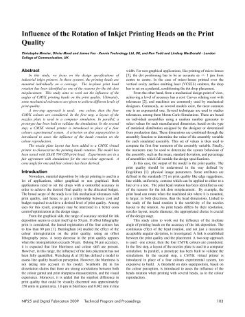 Influence of the Rotation of Inkjet Printing Heads on the Print Quality