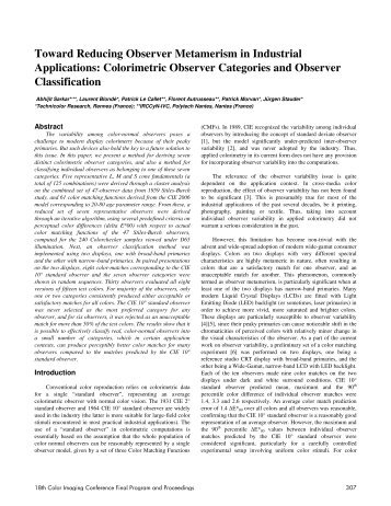 Toward Reducing Observer Metamerism in Industrial Applications ...