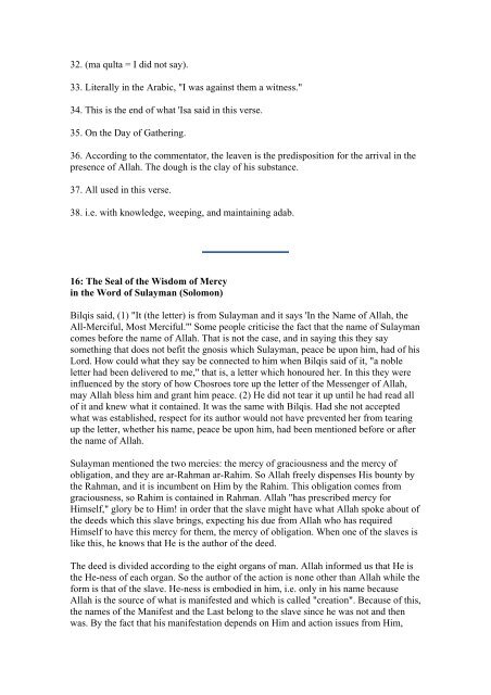 Fusus al-Hikam The Seals of Wisdom by Shaykh al ... - ImagoMundi