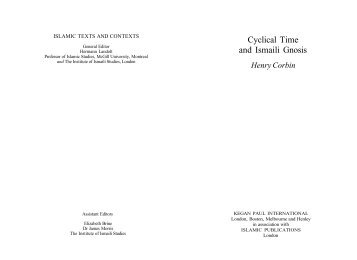 Cyclical Time and Ismaili Gnosis - ImagoMundi