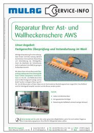 Reparatur Ihrer Ast- und Wallheckenschere AWS - Mulag