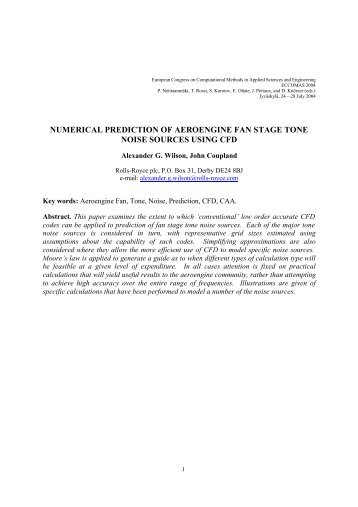 numerical prediction of aeroengine fan stage tone noise sources ...