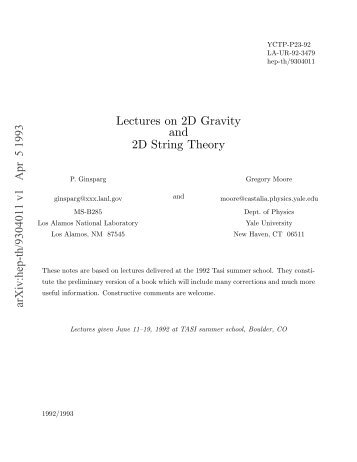 arXiv:hep-th/9304011 v1 Apr 5 1993