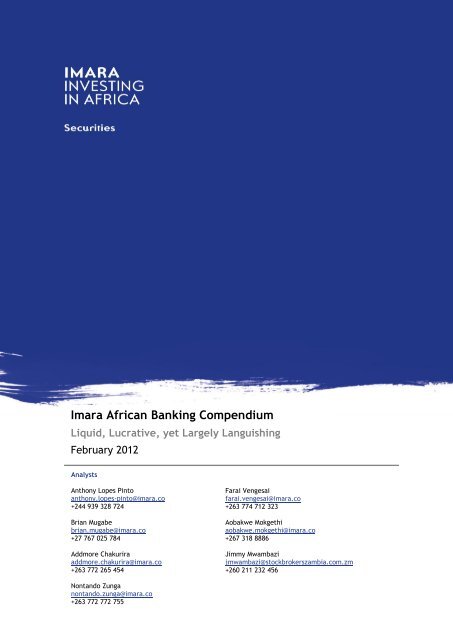 Imara African Cement Report Africa, the last cement frontier Imara ...