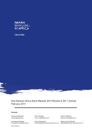 Sub-Saharan Africa Stock Markets 2010 Review & 2011 ... - Imara