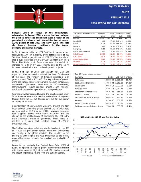 Sub-Saharan Africa Stock Markets 2010 Review & 2011 ... - Imara