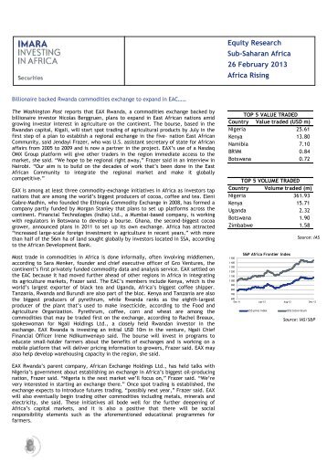 Equity Research Sub-Saharan Africa 26 February 2013 ... - Imara