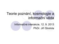 Teorie poznání, kosmologie a informační věda