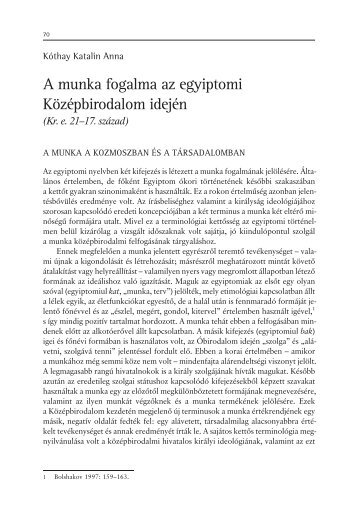 A munka fogalma az egyiptomi Középbirodalom idején - EPA