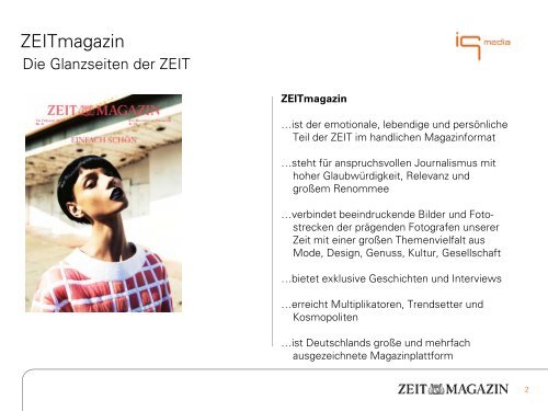 ZEITmagazin from Berlin - IQ media marketing