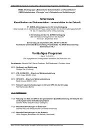 Vorläufiges Programm - Institut für Medizinische Biometrie und ...