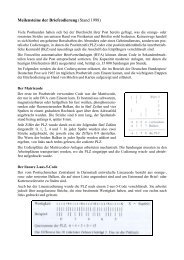 Meilensteine der Briefcodierung (Stand 1998)