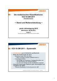 Die medizinischen Klassifikationen ICD-10-GM 2011 – Stand und ...