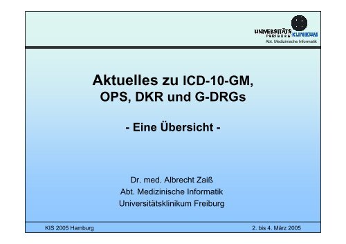 Aktuelles zu ICD-10-GM,