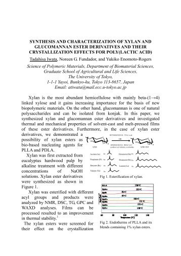 synthesis and characterization of xylan and glucomannan ester ...