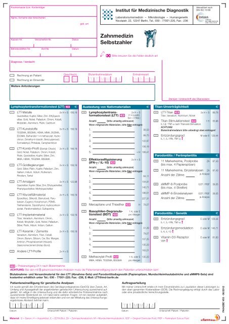 Zahnmedizin Selbstzahler - IMD Berlin