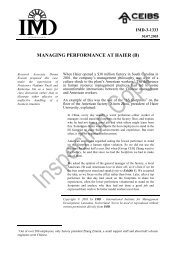 MANAGING PERFORMANCE AT HAIER (B) - IMD