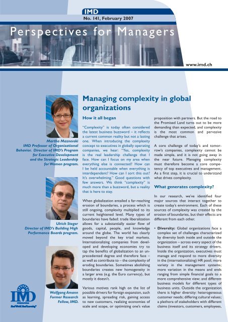 Managing complexity in global organizations - FT.com