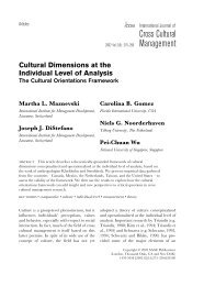 Cultural Dimensions at the Individual Level of Analysis - IMD