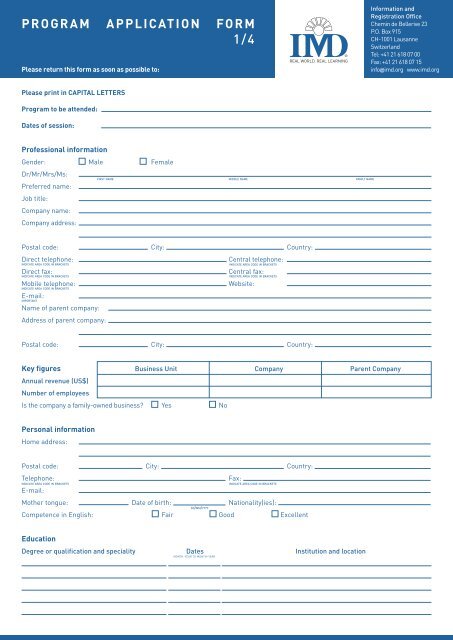 Download Application Form - IMD