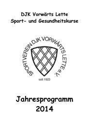 Kursprogramm 2014 - DJK Vorwärts Lette eV
