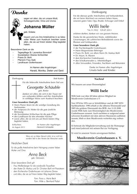 Mitteilungsblatt Nr. 17, KW 35 - Gemeinde Grafenhausen