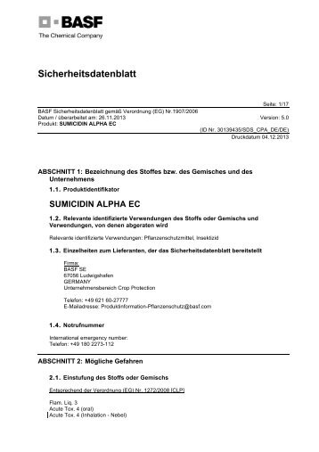 SDB Sumicidin Alpha EC - BASF Pflanzenschutz Deutschland