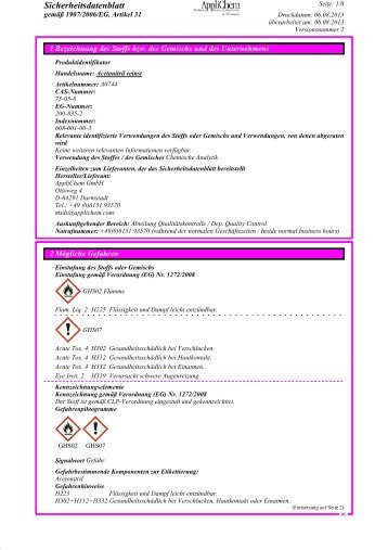 Sicherheitsdatenblatt - AppliChem